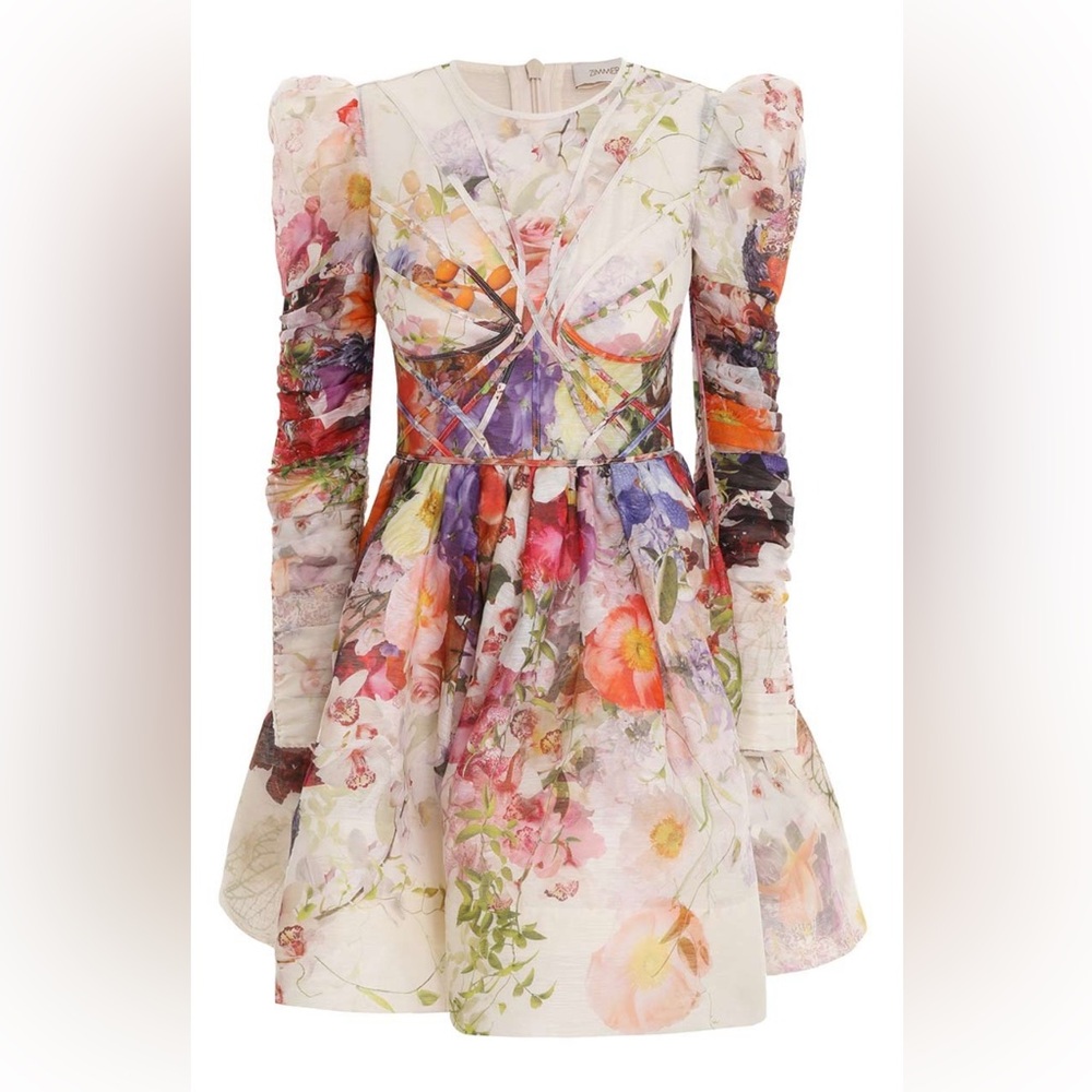 Zimmermann Prima Panelled Mini Floral Dress Size 1